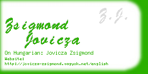 zsigmond jovicza business card